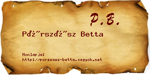 Pórszász Betta névjegykártya